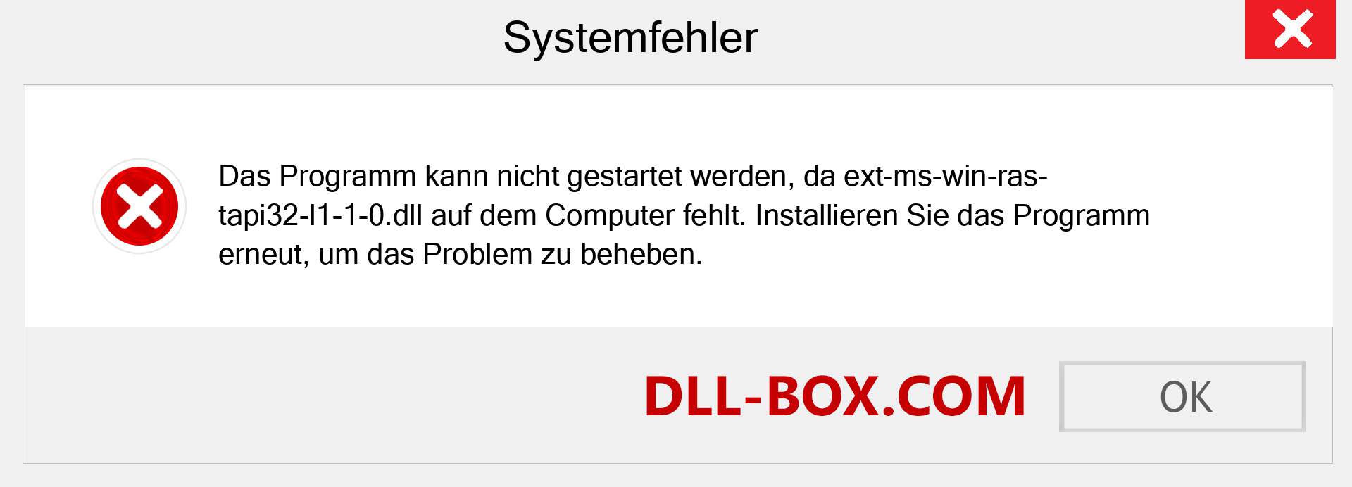 ext-ms-win-ras-tapi32-l1-1-0.dll-Datei fehlt?. Download für Windows 7, 8, 10 - Fix ext-ms-win-ras-tapi32-l1-1-0 dll Missing Error unter Windows, Fotos, Bildern