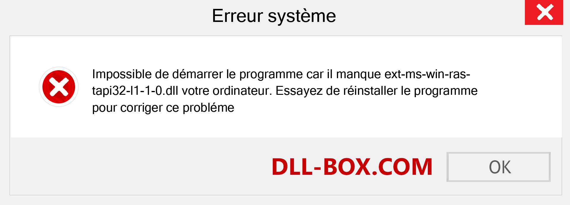 Le fichier ext-ms-win-ras-tapi32-l1-1-0.dll est manquant ?. Télécharger pour Windows 7, 8, 10 - Correction de l'erreur manquante ext-ms-win-ras-tapi32-l1-1-0 dll sur Windows, photos, images